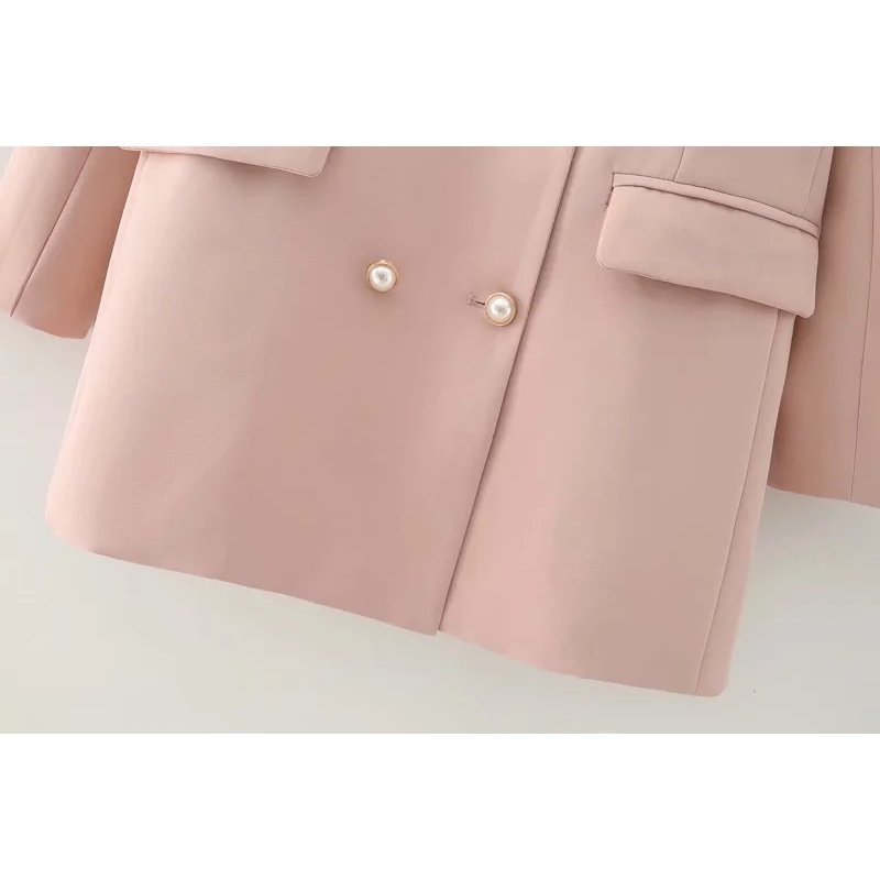 pink women slim long blazer jackets fashion ladies casual suits vintage female elegant blazers girls chic suit 210527