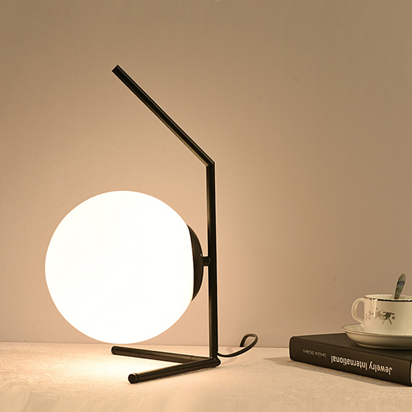 Gold Glass Bedside Table Light with LED Fixture - Perfect for Living Rooms & Bedrooms