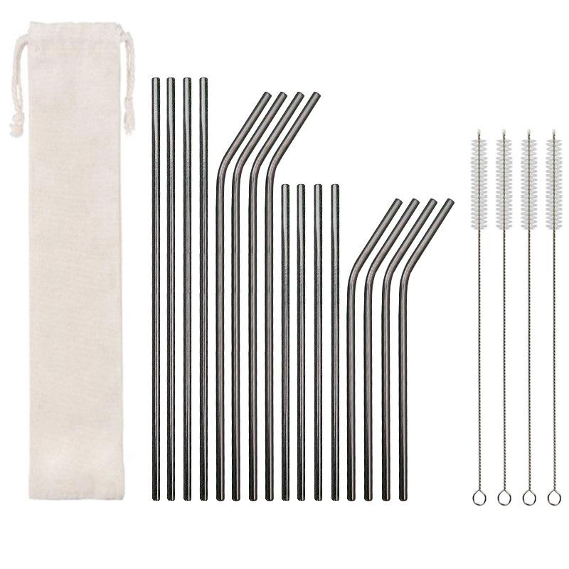 Drinking Straws Reusable 16 Stainless Steel Straw Set High Quality Metal Colorful With Cleaner Brush Bar Party Accessory
Drinking Straws Reusable 16 Stainless Steel Straw Set High Quality Metal Colorful With Cleaner Brush Bar Party Accessory