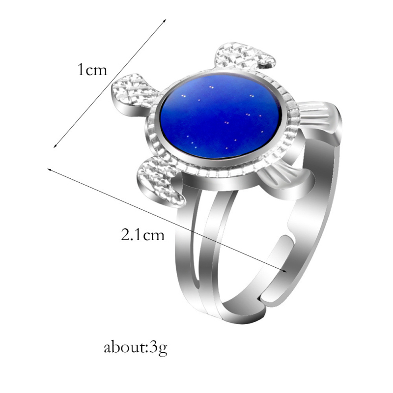 Color Change Temperature Control Adjustble Mood Turtle Ring Jewelry for Wholesale