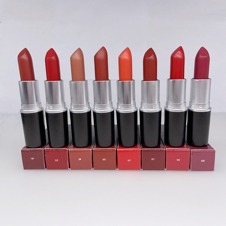 

Matte Lipstick Color Box 3g REAL ALUMINUM Tube Natural Waterproof Shimmer Satin Lipsticks Makeup Top Quality Long-lasting Creamy Creamsheen Lip Stick Cosmetics, Mixed color