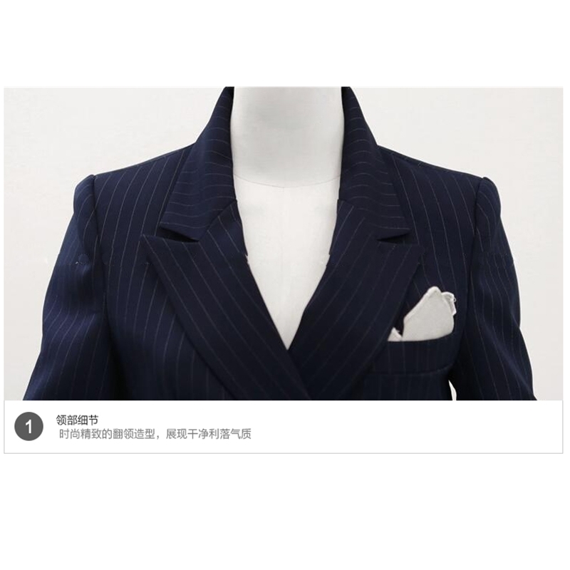 Arrival Fashion Spring Pants Suits Women Blazer 2 Two Piece Set Striped Jacket & Pant Blazers Femme Mujer 210520