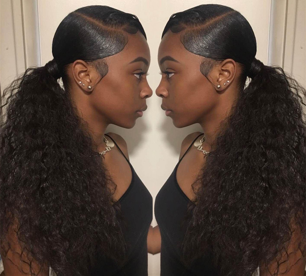 Wraps Mongolian kinky curly ponytail hairpiece for black women 100% real human hair drawstring pony tail low sleek side part 140g fast delivery
