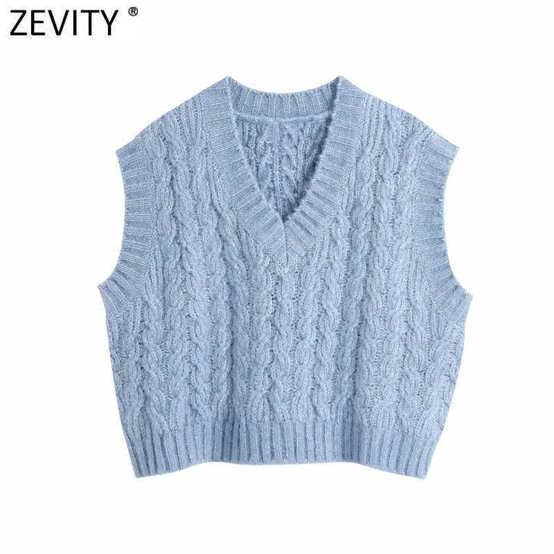 Zevity Women Fashion V Neck Solid Crochet Twist Knitting Sweater Female Sleeveless Casual Slim Vest Chic Pullovers Tops S606 210603, As pic s606bb
Zevity Women Fashion V Neck Solid Crochet Twist Knitting Sweater Female Sleeveless Casual Slim Vest Chic Pullovers Tops S606 210603, As pic s606bb