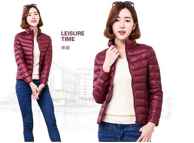 Autumn Winter jacket women Fashion Thin and light Down jacket women Short coat Casual Standing collar Cotton parka Coats Female 210819