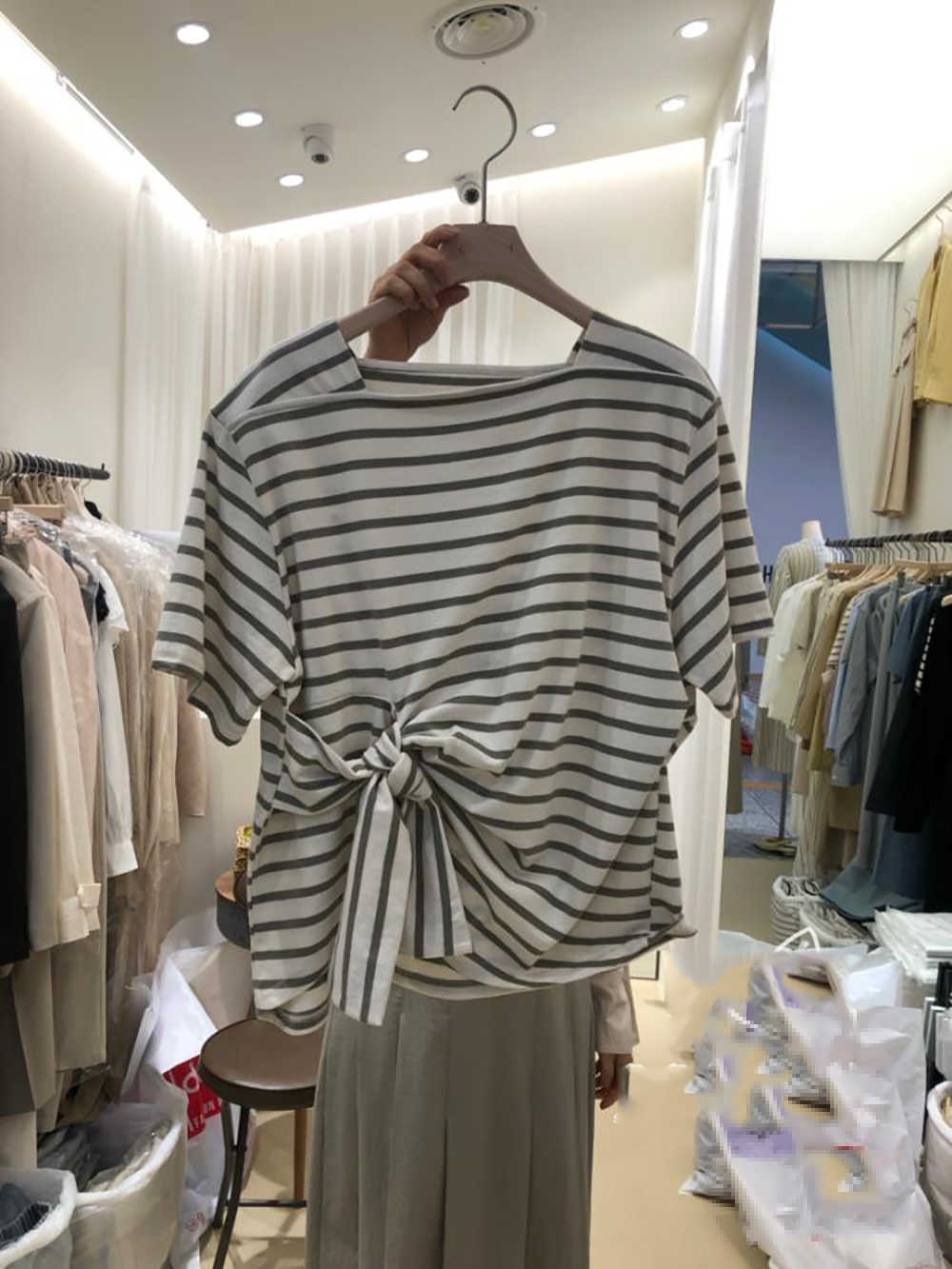 VAOVICH Korean Style Summer T Shirts Women Irregular Strap Ladies Shirt Striped Short-sleeved Clothing 210615, Purple
VAOVICH Korean Style Summer T Shirts Women Irregular Strap Ladies Shirt Striped Short-sleeved Clothing 210615, Purple