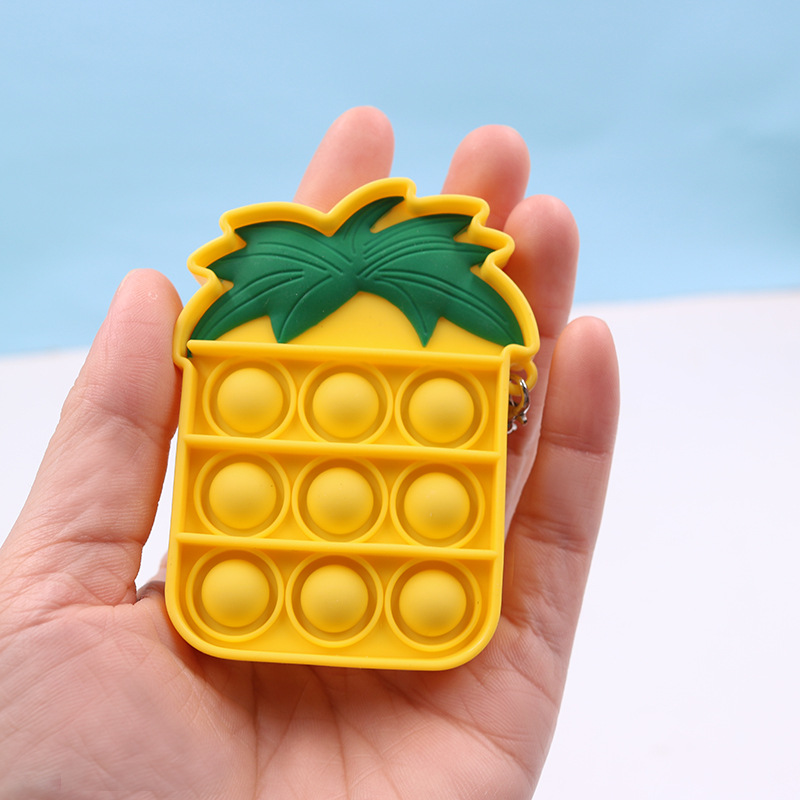 Cartoon Fidget Toys Key Ring Animal Design Bear Rabbit Cat Dog Bird Simple Dimple Digit Push Pop It Mini Bubbles Bag Sensory Rubber Puzzle Keychain Ch