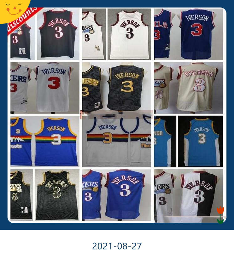 Retro Vintage Basketball Allen 3 Cheap Iverson Hardwood Black Classic Blue White Jerseys Man Kids Youth, Black;red
Retro Vintage Basketball Allen 3 Cheap Iverson Hardwood Black Classic Blue White Jerseys Man Kids Youth, Black;red