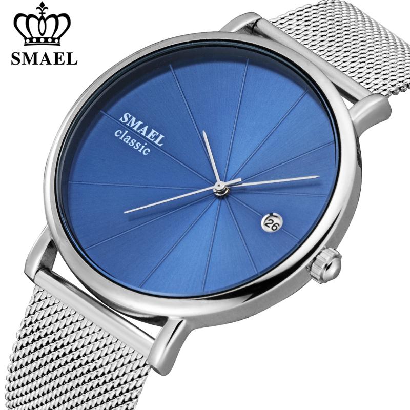 Wristwatches SMAEL Fashion Ultra-thin Mens Watches Waterproof Steel Mesh Belt Slim Quartz Watch Men Classic Business Wristwatch, Slivery;brown
Wristwatches SMAEL Fashion Ultra-thin Mens Watches Waterproof Steel Mesh Belt Slim Quartz Watch Men Classic Business Wristwatch, Slivery;brown