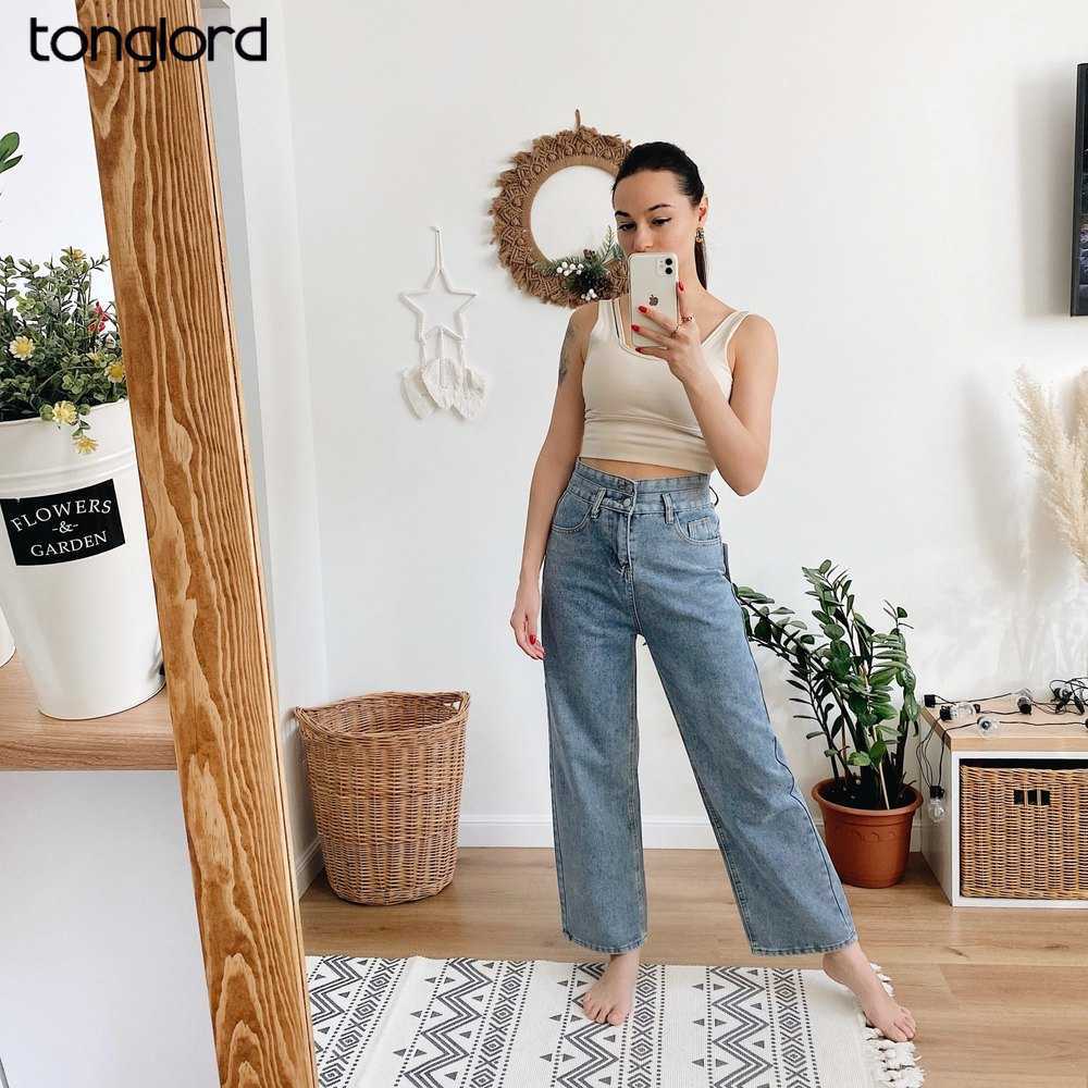 Women Denim Pants Spirng Autumn Female Loose Wide Leg Pant Full Length Jeans Trouses Plus Size 4XL High Waist Baggy 210922
