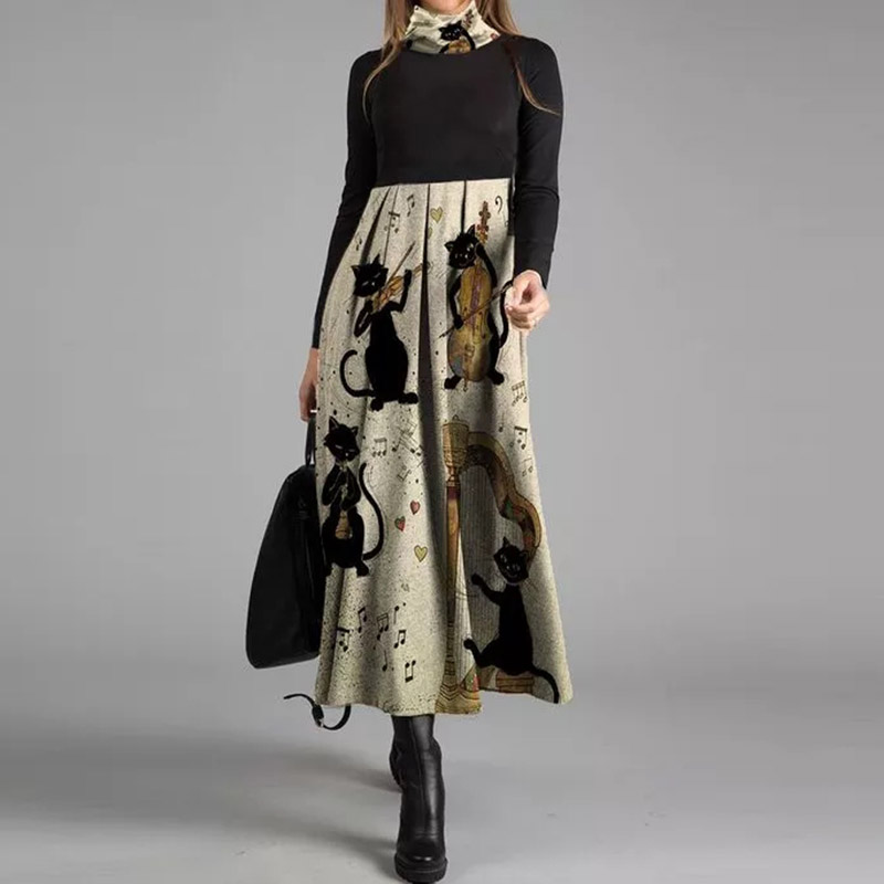 O-Neck Women Spring Autumn Long Sleeve Fashion Dress Female Casual Chic Printing Ladies Work Midi Dress 5xl, Style4
O-Neck Women Spring Autumn Long Sleeve Fashion Dress Female Casual Chic Printing Ladies Work Midi Dress 5xl, Style4