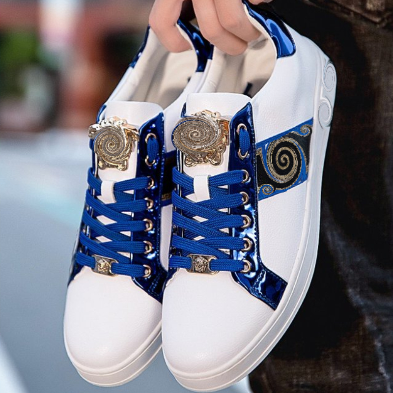 Men Formal Casual Shoes Printed PU Leather Lace Up Flat Bottom Comfortable Classic British Style Trendy Hairdresser Suitable for Wearing HM243-2, Blue
Men Formal Casual Shoes Printed PU Leather Lace Up Flat Bottom Comfortable Classic British Style Trendy Hairdresser Suitable for Wearing HM243-2, Blue