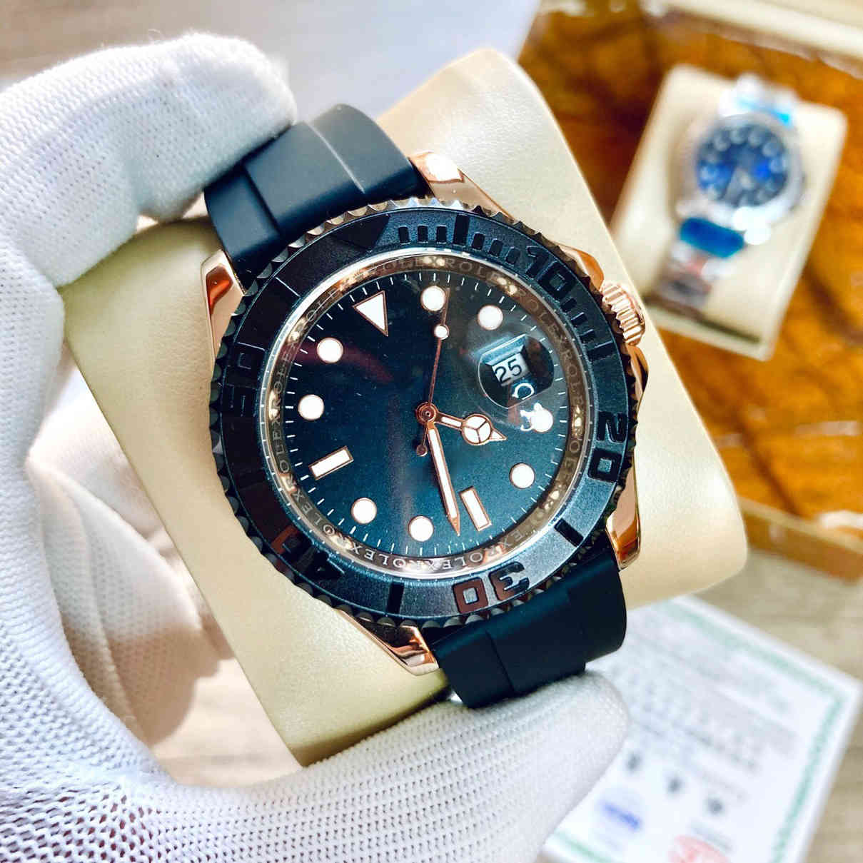 mens automatic mechanical ceramics watches 41mm full stainless steel Gliding clasp Swimming wristwatches sapphire luminous watch u1 factory, Box
mens automatic mechanical ceramics watches 41mm full stainless steel Gliding clasp Swimming wristwatches sapphire luminous watch u1 factory, Box