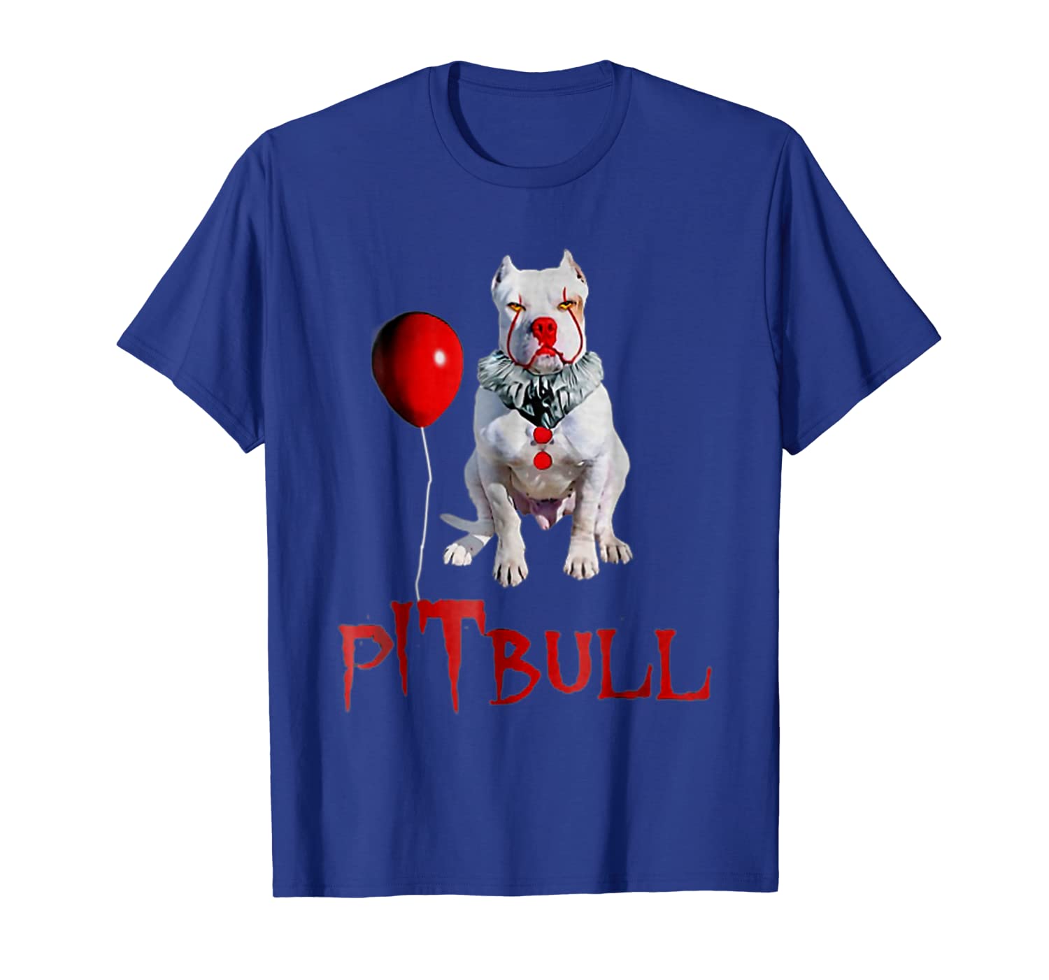 funny we all woof down here clown dog pitbull t-shirt, White;black