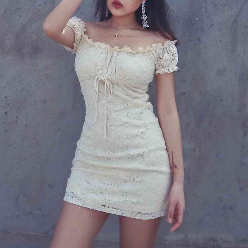 Summer Vintage Party Dress Women Sexy Off Shoulder Lace es Ladies Ruffles Puff Sleeve Slim Short Bodycon Vestido 210602, Beige
Summer Vintage Party Dress Women Sexy Off Shoulder Lace es Ladies Ruffles Puff Sleeve Slim Short Bodycon Vestido 210602, Beige