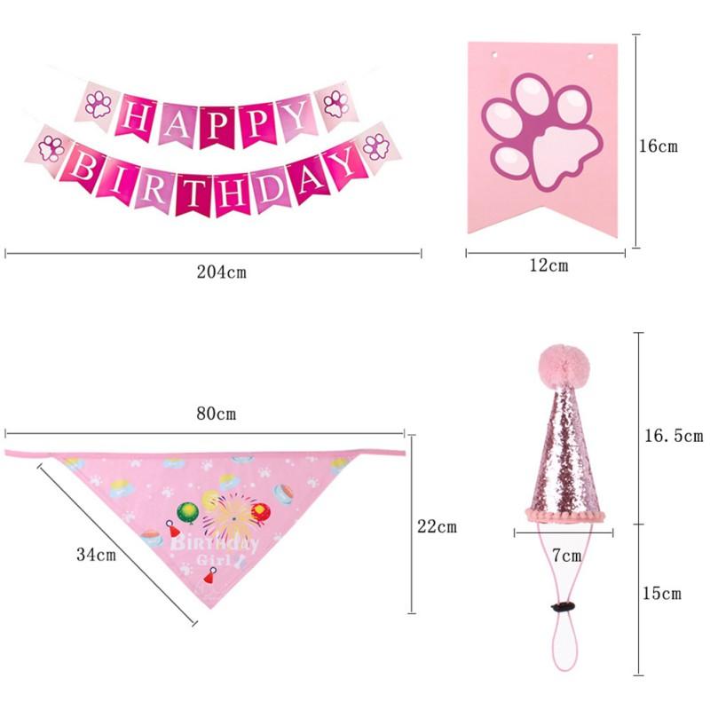 Dog Apparel Pet Birthday Party Triangular Towel Set Daily Wear Decorative Supplies