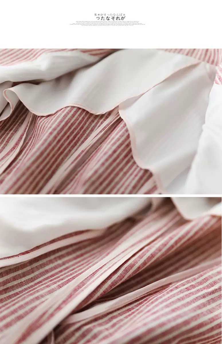 Linen suit female thin summer striped long sleeveone button slim cotton casual jacket 210930