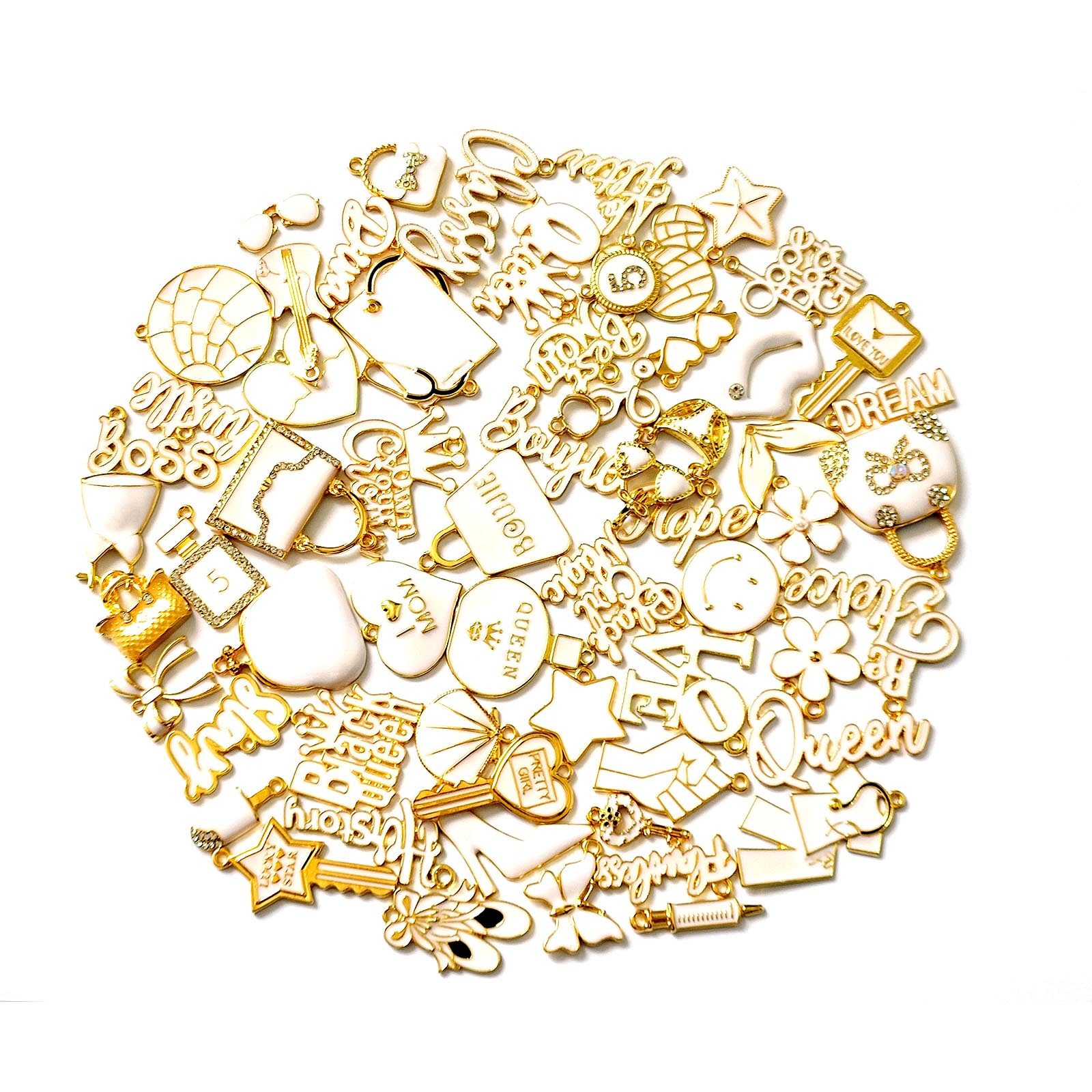 60pcs Alloy Jewelry Charms with gold plated and colorful enamel Mixed Delicated Fit For Women, Bronze;silver
60pcs Alloy Jewelry Charms with gold plated and colorful enamel Mixed Delicated Fit For Women, Bronze;silver