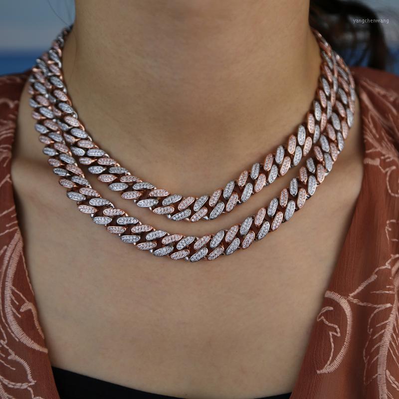 12mm Rose Gold Two Tone Color Miami Cuban Chain Hiphop Iced Out Bling Cz Cubic Zirconia Paved Women Men Necklace Jewelry Chains
12mm Rose Gold Two Tone Color Miami Cuban Chain Hiphop Iced Out Bling Cz Cubic Zirconia Paved Women Men Necklace Jewelry Chains