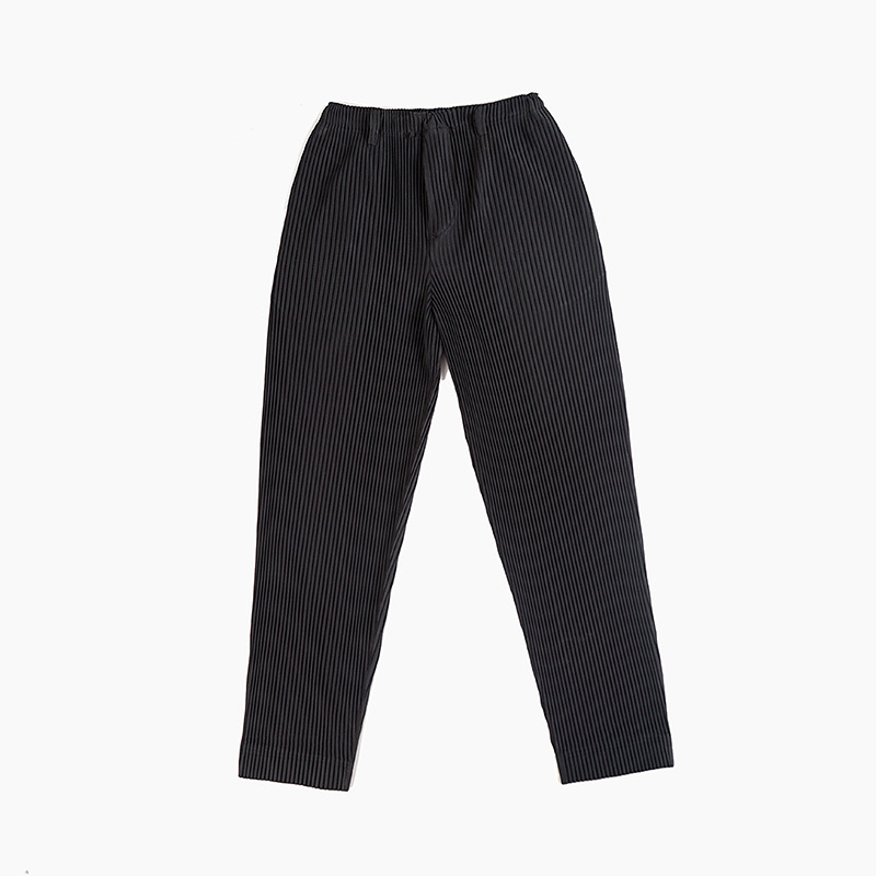 IEFB High Quality Pleated Wide Leg Slim Casual Pants Men's Loose Straight Pants Elastic Waist Loose Causal Trousers 210524