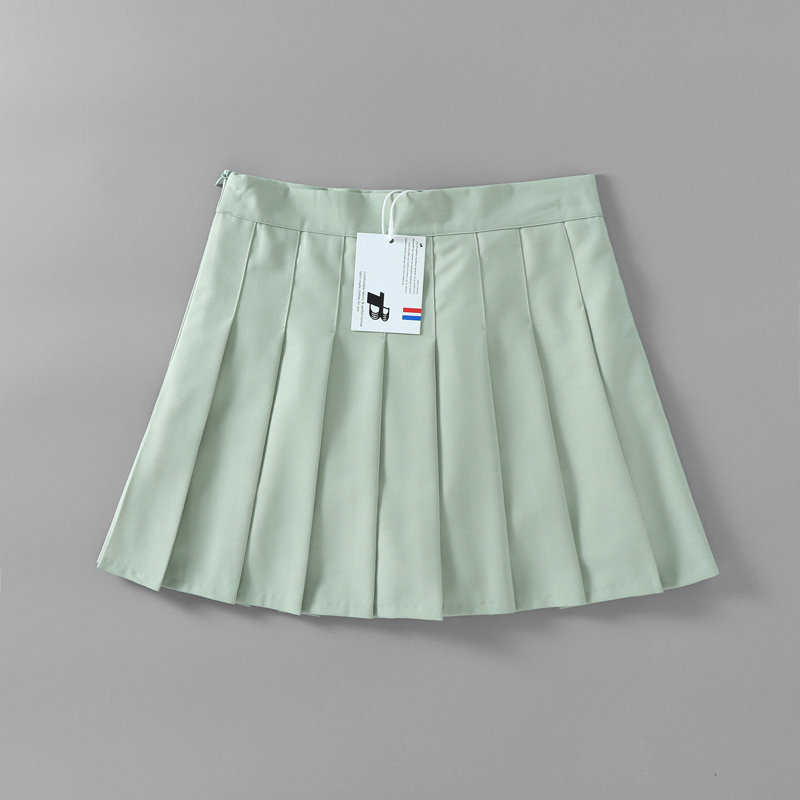 WOMENGAGA Fold Pleated A-LINE Korean Sexy Brown Mini Denim Skirt Skirt Harajuku Gothic Kawaii Japanese LP49 210603