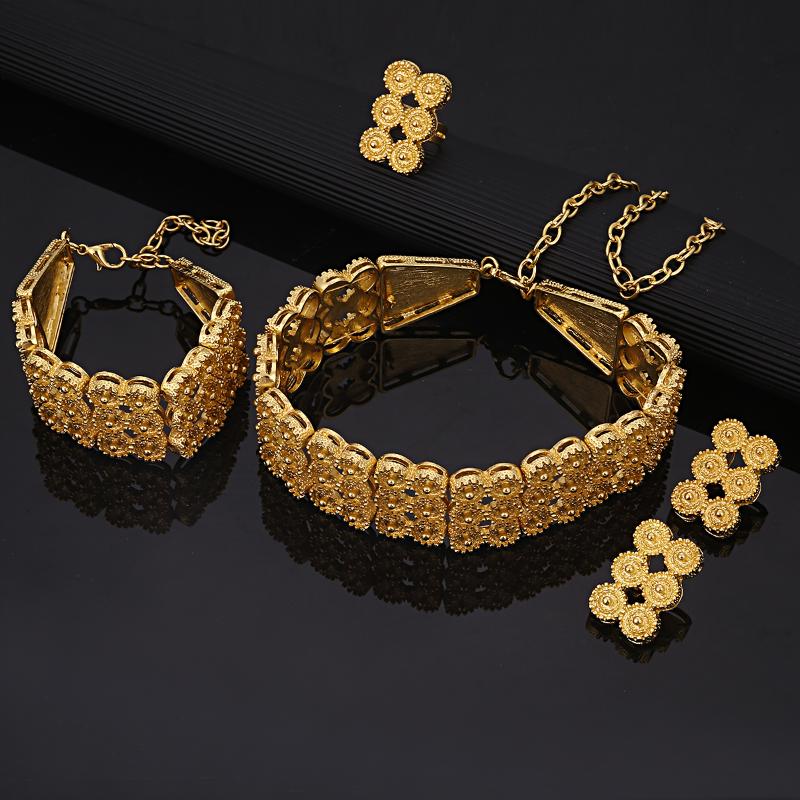 Earrings & Necklace Ethiopian Gold Color Fashion Ring Bracelet Eritrea Habesha Wedding Jewelry Set, As pic
Earrings & Necklace Ethiopian Gold Color Fashion Ring Bracelet Eritrea Habesha Wedding Jewelry Set, As pic
