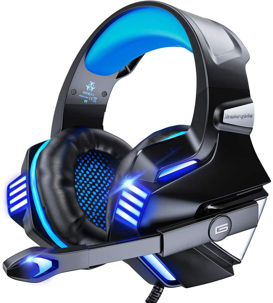 Gaming Headset for PS5/ PS4/ Xbox One/PC, Noise Canceling Over-Ear Headphones with Mic, LED Lights & Volume Console for Xbox 1 S/X, Playstation 5/4/Slim/Pro, Switch, Blue
Gaming Headset for PS5/ PS4/ Xbox One/PC, Noise Canceling Over-Ear Headphones with Mic, LED Lights & Volume Console for Xbox 1 S/X, Playstation 5/4/Slim/Pro, Switch, Blue