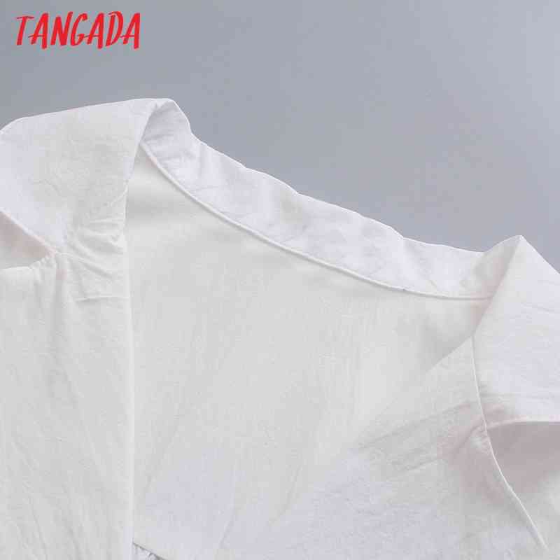 Women Pockets Oversized White Blouses Vintage Long Sleeve Button-up Female Shirts Blusas Chic Tops BE463 210416