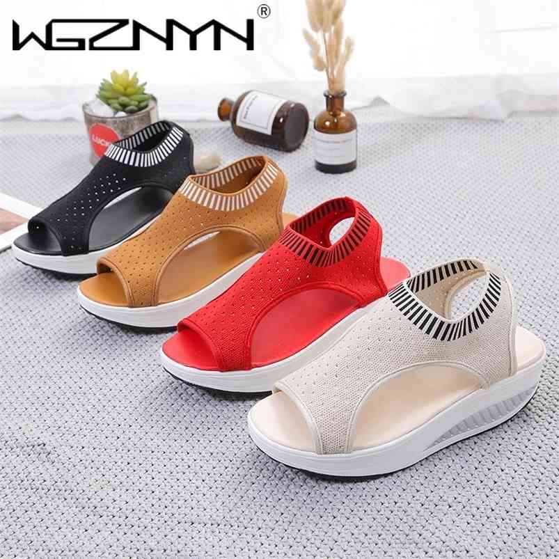 WGZNYN Women Sandals Breathable Comfort Ladies Walking Shoes Wedge Heels Summer Platform Sandal Mujer Plus size 210521
WGZNYN Women Sandals Breathable Comfort Ladies Walking Shoes Wedge Heels Summer Platform Sandal Mujer Plus size 210521
