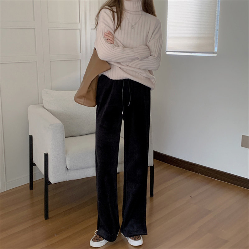 Office Lady Trousers Chic Split Solid Korean Slim High Waist Stylish Women Streetwear All Match Casual Pants 210421