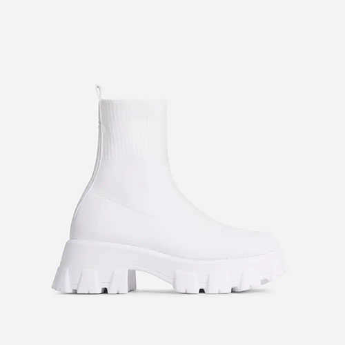 Women Platform Sock Boots 2021 Summer Autumn Ladies Breathable Short Ankle Female Mid Heels Woman Comfort Shoes Plus Size Y0910
