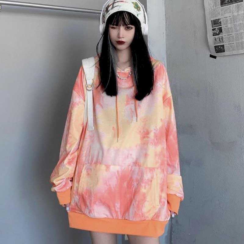 Lazy style hooded hoodies women's mid-length spring and autumn loose Korean thin top Harajuku high street tie-dye al 210526, Purple
Lazy style hooded hoodies women's mid-length spring and autumn loose Korean thin top Harajuku high street tie-dye al 210526, Purple