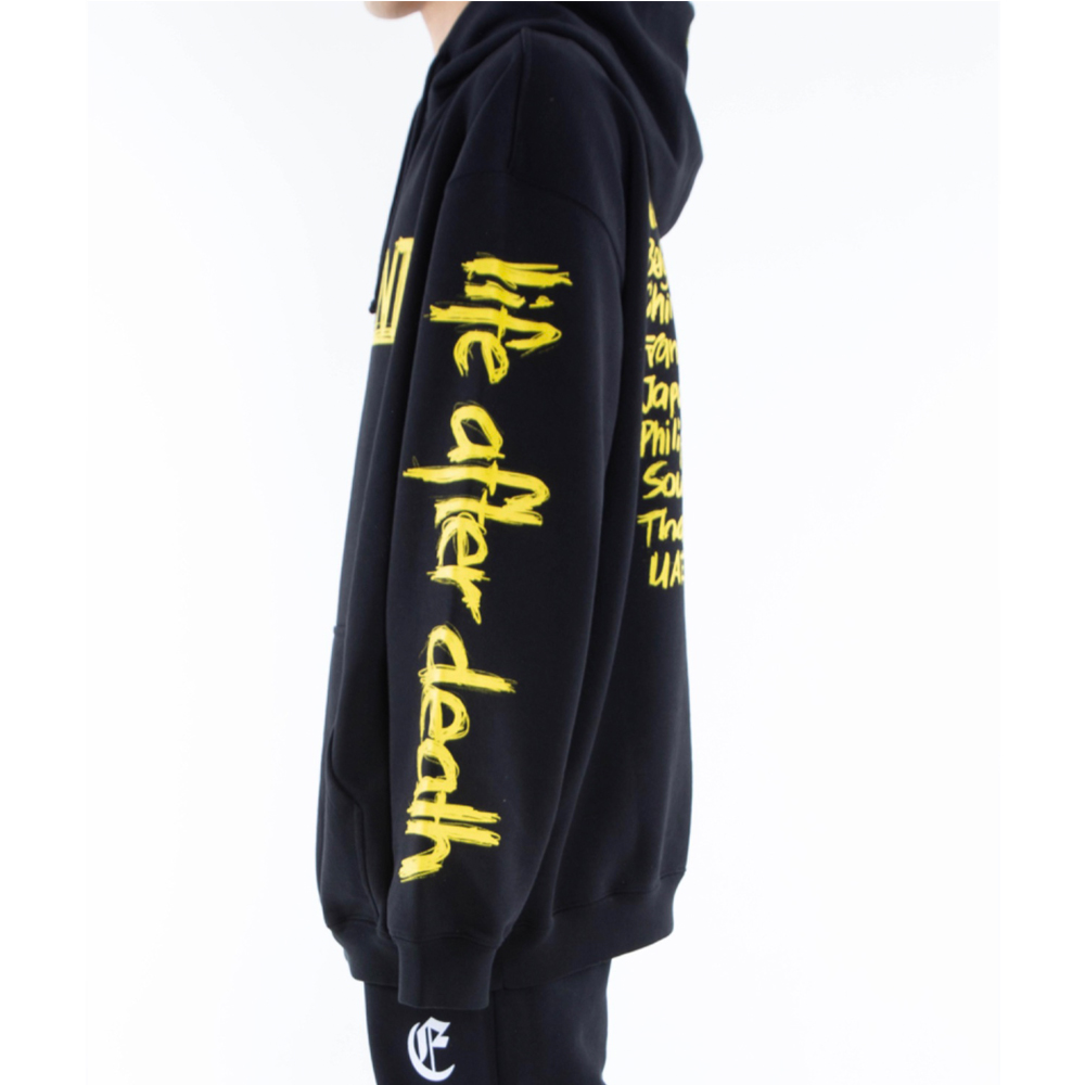 Black World Tour Hoodies Men Women Yellow CITY Text Printed Hoodie Sleeve Life After Death Logo Sweatshirts Hoodies