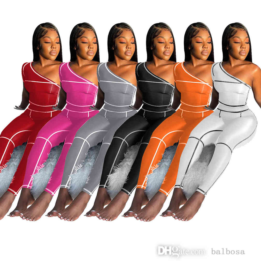 Designers Women Tracksuits Two Piece Set Slant Shoulder Leggings Fashion Sportswear Solid Color Elastic Slim Outfits 6 Colours, Orange
Designers Women Tracksuits Two Piece Set Slant Shoulder Leggings Fashion Sportswear Solid Color Elastic Slim Outfits 6 Colours, Orange