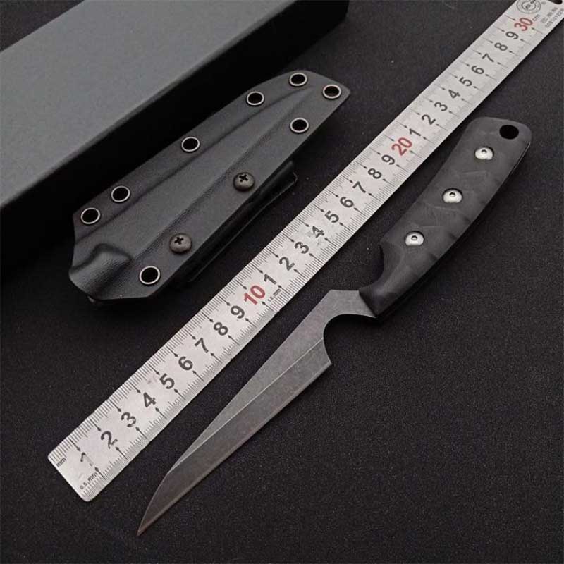 Nouveau D2 Acier Fixe Blade Fixe Grip Tactical Couteau droit Camping en plein air Camping de survie Hunting Selfewge Portable Wilderness Peeling