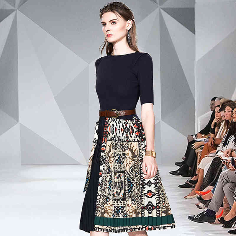 Summer Women Casual Pleated Dress with Slim Office Short Sleeve O-Neck Midi Dresses D9N303Q 210416