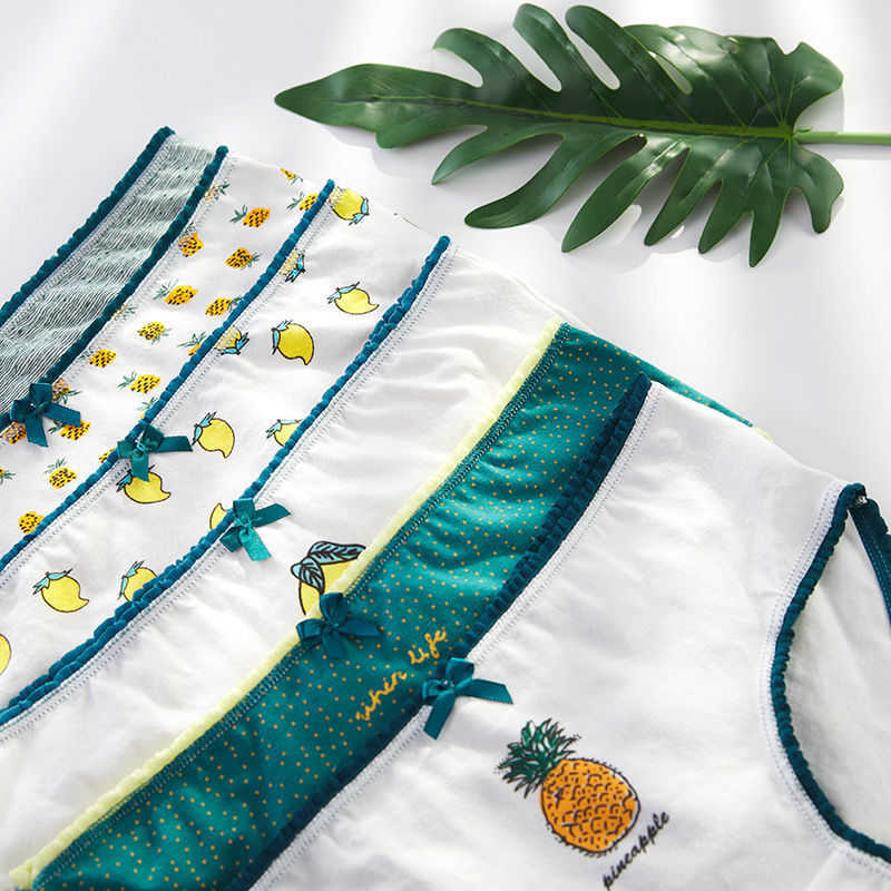 7Pcs/Lot Panties Women Pure Cotton Soft Underwear Intimates Sexy Breathable Calcinha Underpants Skin-friendly Girls Panty Set 211021