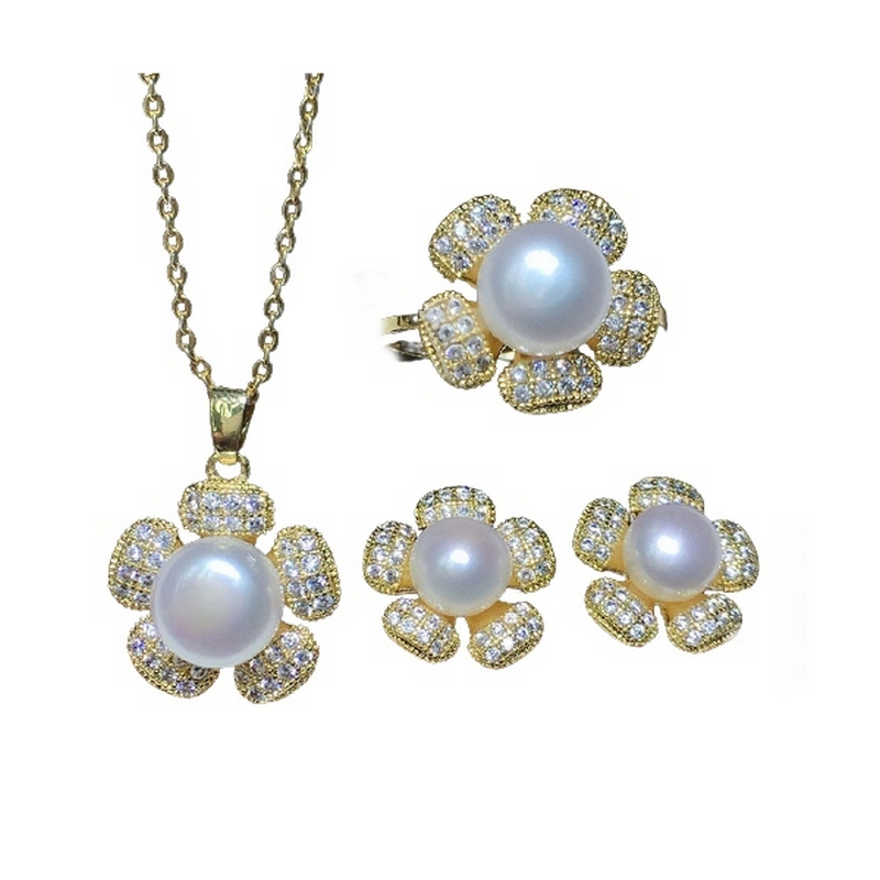 Earrings & Necklace SINZRY Luxury Costume Jewelry Cubic Zirconia Natural Pearl Women Flower Pendant Earring Ring Sets, Silver
Earrings & Necklace SINZRY Luxury Costume Jewelry Cubic Zirconia Natural Pearl Women Flower Pendant Earring Ring Sets, Silver