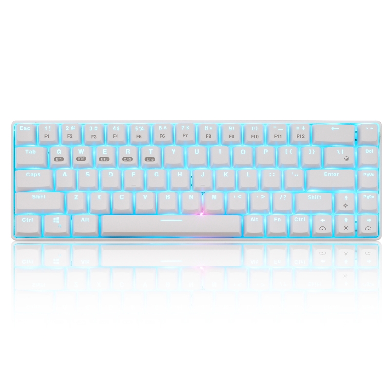 68 Keys Bluetooth 5.0/2.4G/Wired Three Mode LED Backlit Mechanical Keyboard