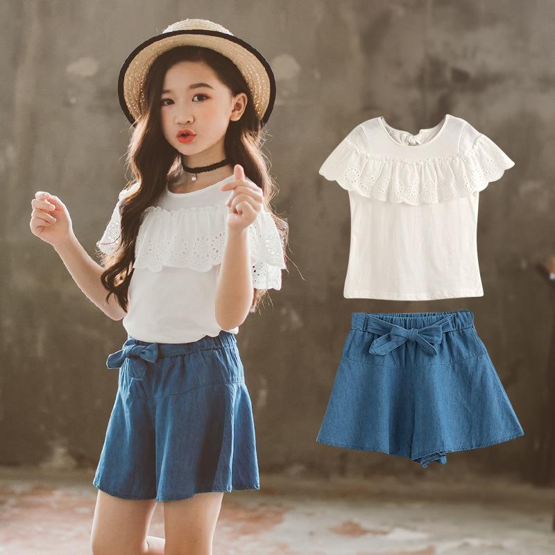 Clothing Sets Girls Summer Fashion White T-shirt + Shorts Suits 4 6 8 10 12 Years Kids Clothes Outfits Children Denim Costume
Clothing Sets Girls Summer Fashion White T-shirt + Shorts Suits 4 6 8 10 12 Years Kids Clothes Outfits Children Denim Costume