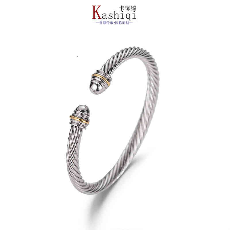 Bracelet Dy Twisted Wire Round Head Women Fashion Versatile Platinum Plated Two-color Hemp Trend Hot Selling Jewelry
Bracelet Dy Twisted Wire Round Head Women Fashion Versatile Platinum Plated Two-color Hemp Trend Hot Selling Jewelry