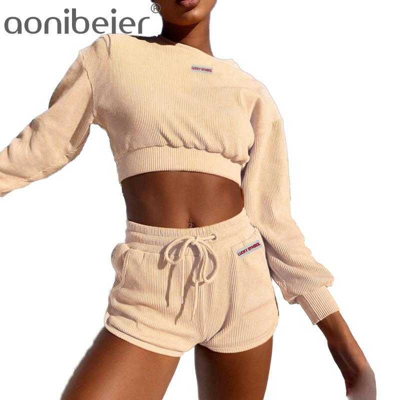 Autumn Winter Thick Corduroy Women Sets Detail Drop Shoulder Crop Sweatshirt and Shorts Casual Tracksuit Outfits 210604, Beige
Autumn Winter Thick Corduroy Women Sets Detail Drop Shoulder Crop Sweatshirt and Shorts Casual Tracksuit Outfits 210604, Beige