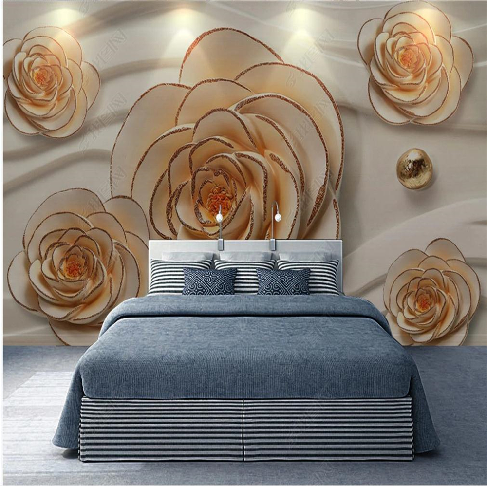 3d murals wallpaper three-dimensional flower wallpapers relief decorative painting living room background wall mural