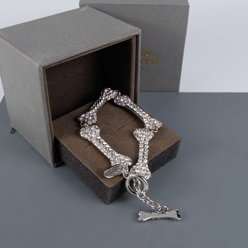 Sparkly Rhinestone Bone Choker Necklace with Stamp Women Letters Short Chain Necklaces for Gift Party High Quality Jewelry