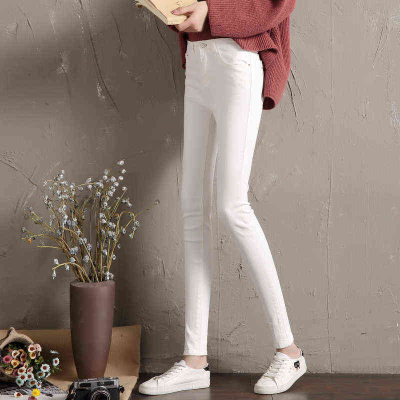 Jeans for Women black White High Waist Woman Elastic Stretch female denim skinny pencil pants 211112