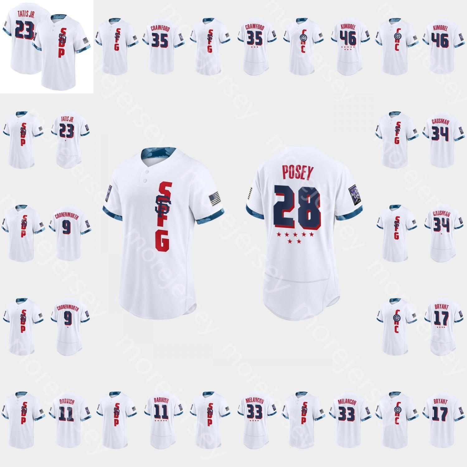2021 All-Star Jersey Brandon Crawford Buster Posey Craig Kimbrel Fernando Tatis Jr. Jake Cronenworth Kevin Gausman Kris Bryant Mark Melancon, Blue;black
2021 All-Star Jersey Brandon Crawford Buster Posey Craig Kimbrel Fernando Tatis Jr. Jake Cronenworth Kevin Gausman Kris Bryant Mark Melancon, Blue;black