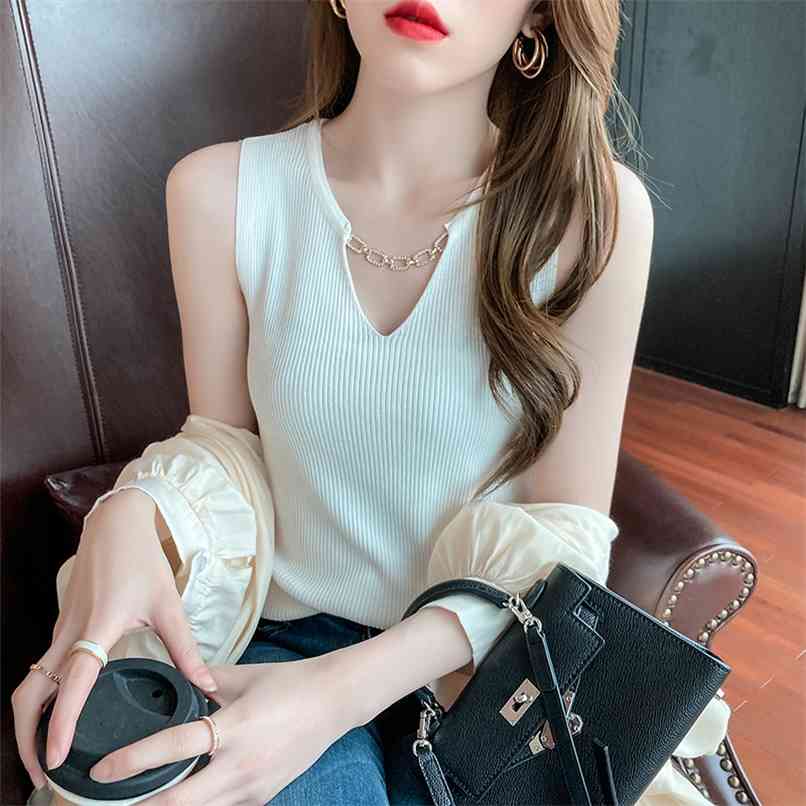 Chain decorated sweater spring sexy bottoming shirt slim slimming sleeveless casual vest sale 210520, Apricot
Chain decorated sweater spring sexy bottoming shirt slim slimming sleeveless casual vest sale 210520, Apricot