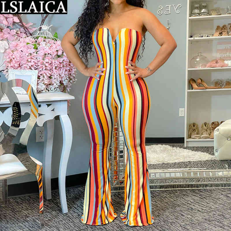 Jumpsuits Slash Neck Striped Print Off The Shoulder Sexy Female Jumpsuit Summer High Waist Casual Elegant Flare Pants Party 210520, Blue
Jumpsuits Slash Neck Striped Print Off The Shoulder Sexy Female Jumpsuit Summer High Waist Casual Elegant Flare Pants Party 210520, Blue