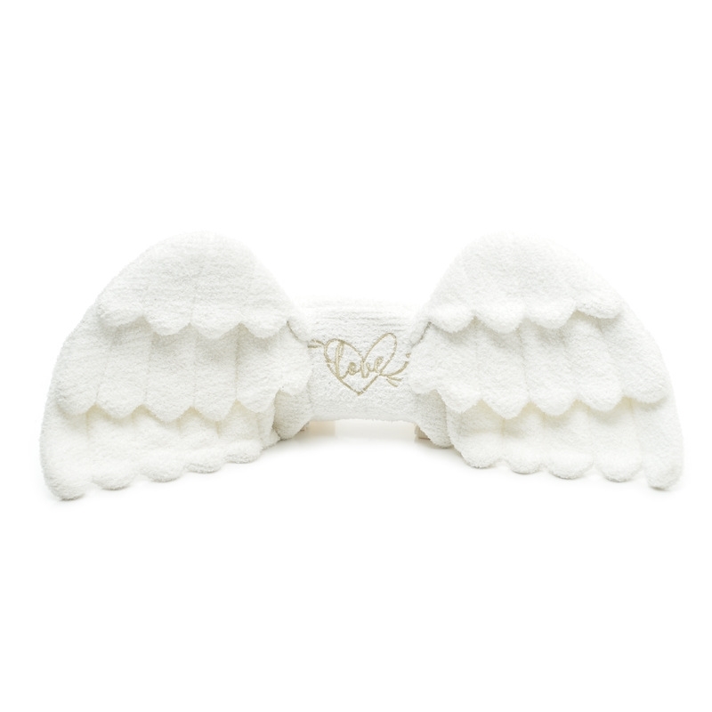Plush angel wing shape storage bag sundry Bag Backpack, White