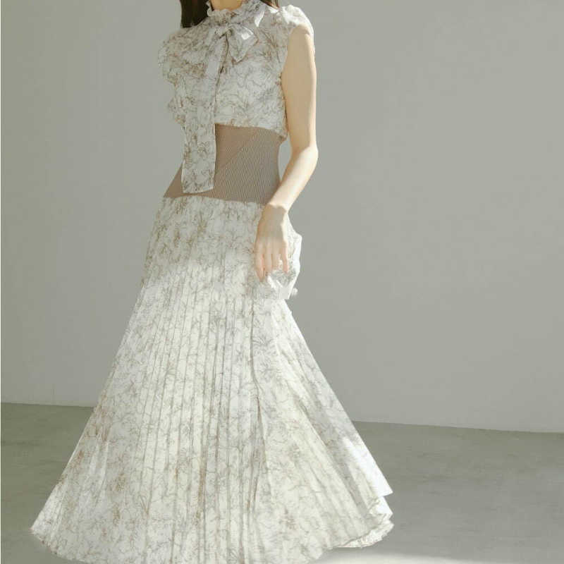 Japan Style Summer Flying Sleeve Print Slim Waist Vestidos Mujer Elegant Temperament Fairy Dress Simple Femme Party Robe 210630